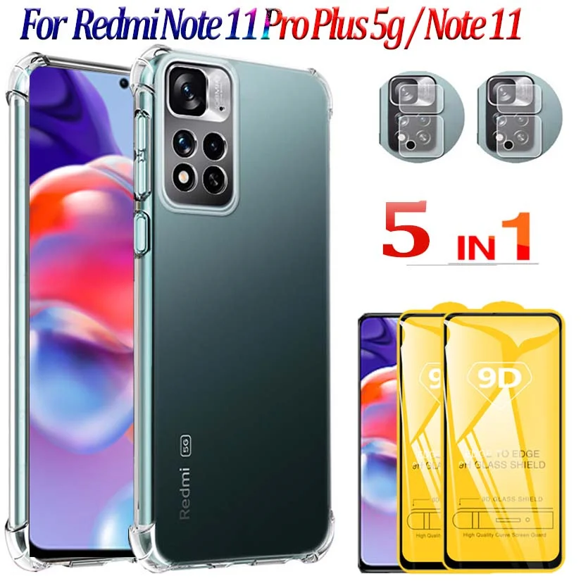 

Redmi Note 11 Pro Plus 5g Case Redmi Note11 Pro Plus Silicone Cases+Tempered Glass,For Xiaomi RedmiNote11 ProPlus Clear Funda Redmi Note 11T 11S Case Redmi Note11Pro Shockproof Back Cover Redmi Note 11 Pro+5g