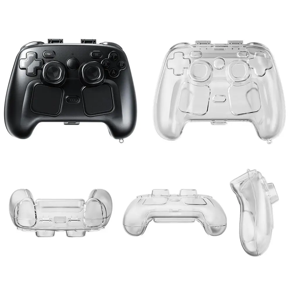 Transparente schwarze Schutzhülle gegen Stürze für Steam Controller 2_voghion.com