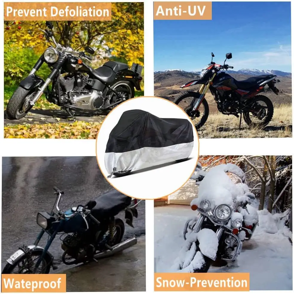 Hot Sale Motorcycle Cover 210D Silver Coated Oxford Cloth Motorcycle Cover Vehicle Clothing Motor Clothing Size M-4xl