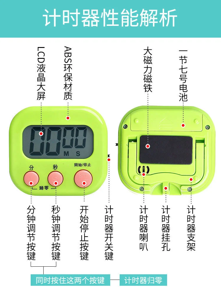 Cooking time manager kitchen cooking oven fried chicken countdown timer electronic timing alarm clock factory