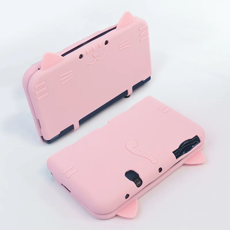 3D-Katzenohr-Silikonhülle für New Nintendo 3DS LL XL, vollständige Abdeckung, weiche Abdeckung, verdickte Ecken, kratzfeste, stoßfeste Schale