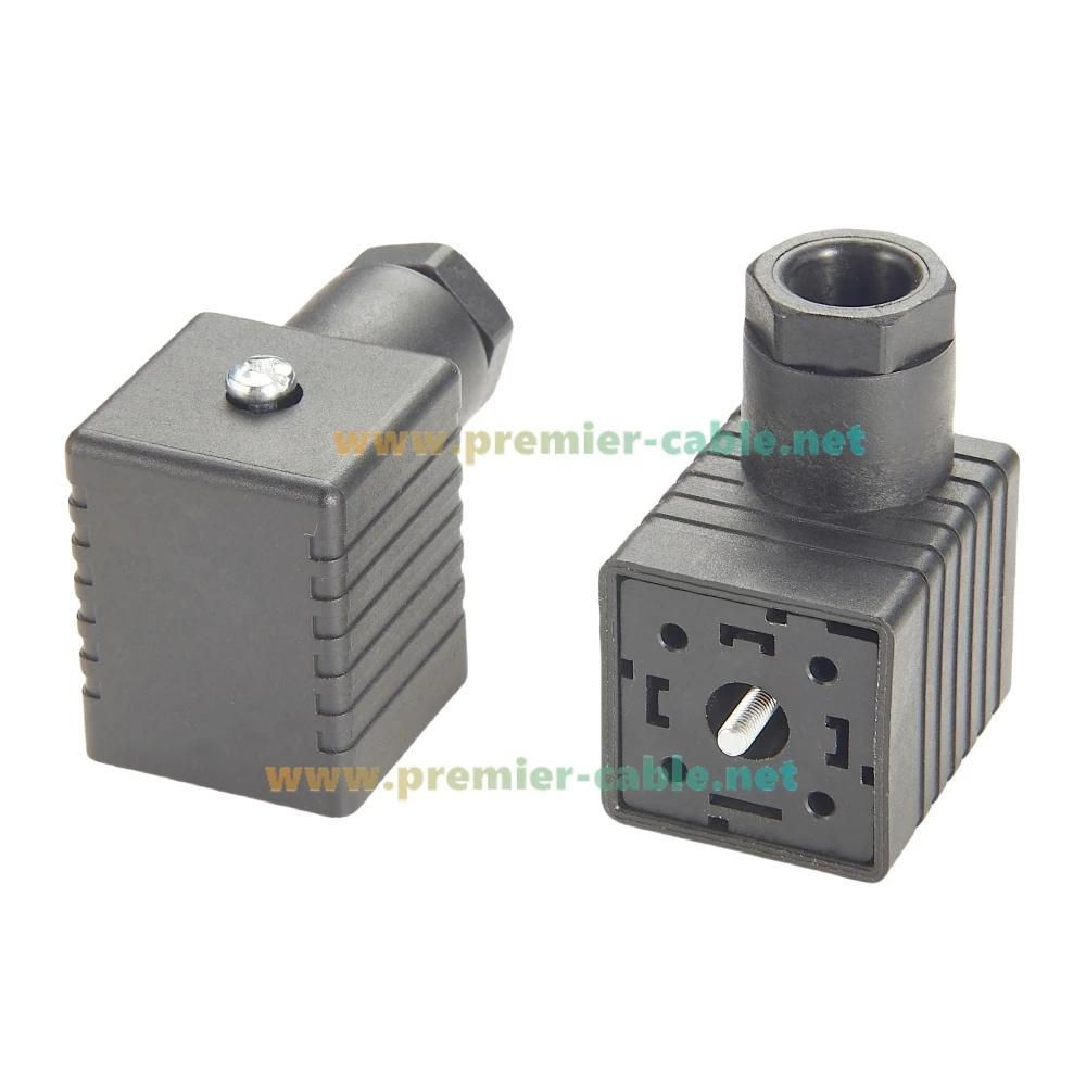 Conector de válvula solenoide DIN 43650 forma A Conector acoplable de campo de válvula DIN para Compatible con neumáticos hidráulicos Hirschmann