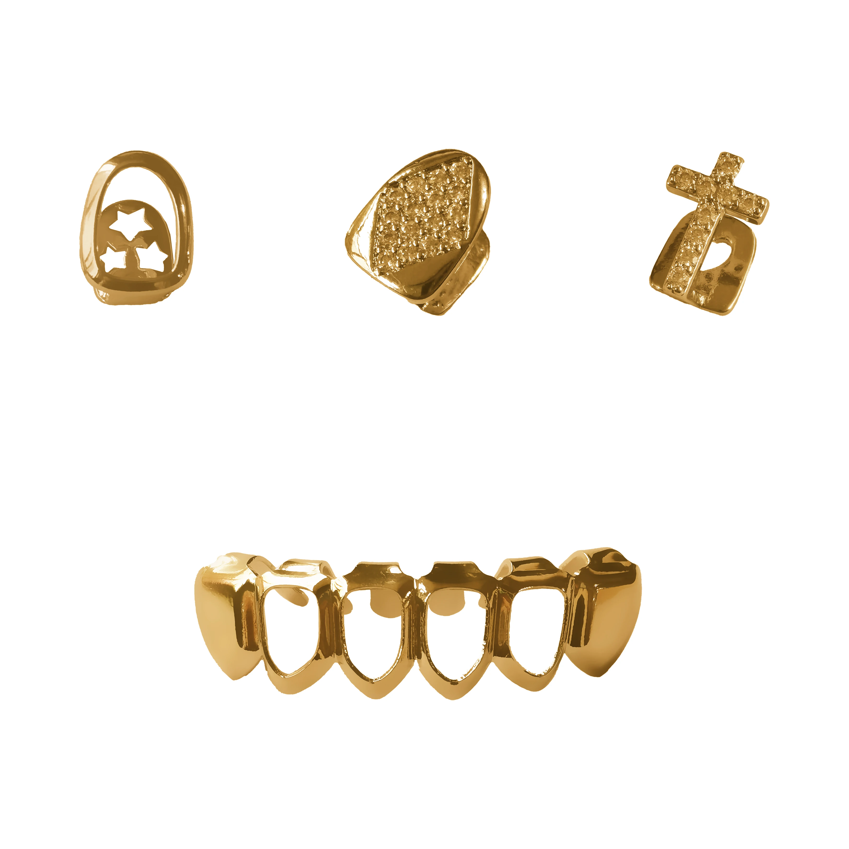 Hip-Hop Teeth Shining Zircon Cross Grillz Accessory
