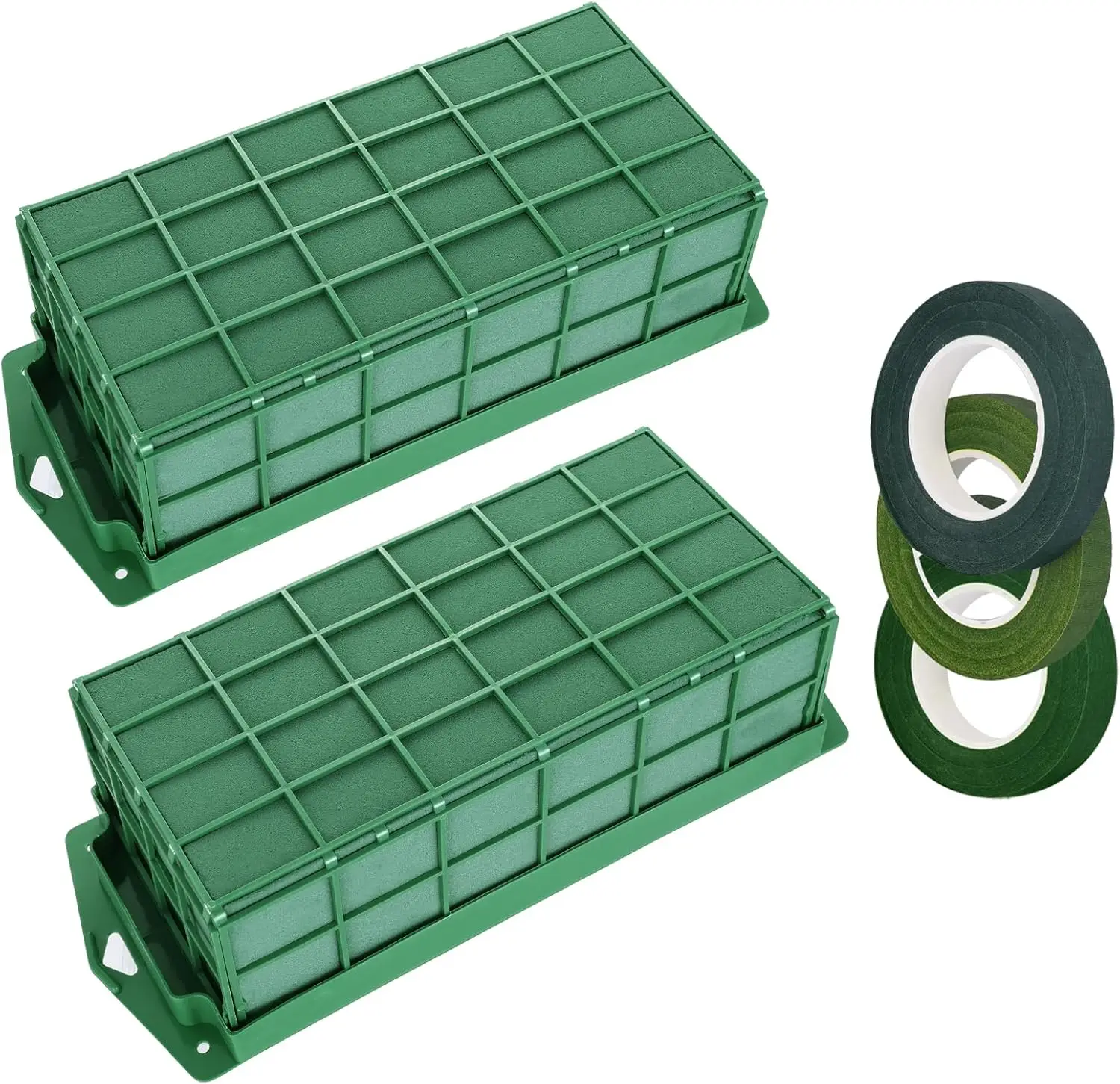 

Floral Foam Cage for Fresh & Artificial Flowers, Wet/Dry Rectangle Holder for Wedding & Home Garden Decoration (6-Pack)