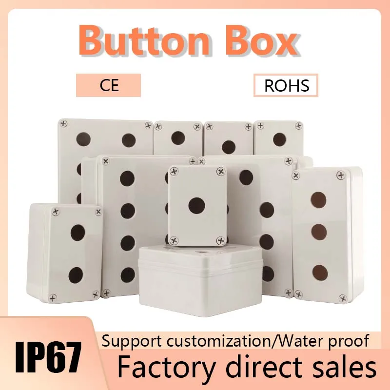 

CNC Waterproof button box switch control box 123 hole industrial switch indicator box Emergency Stop Push Button Switch Box 22mm