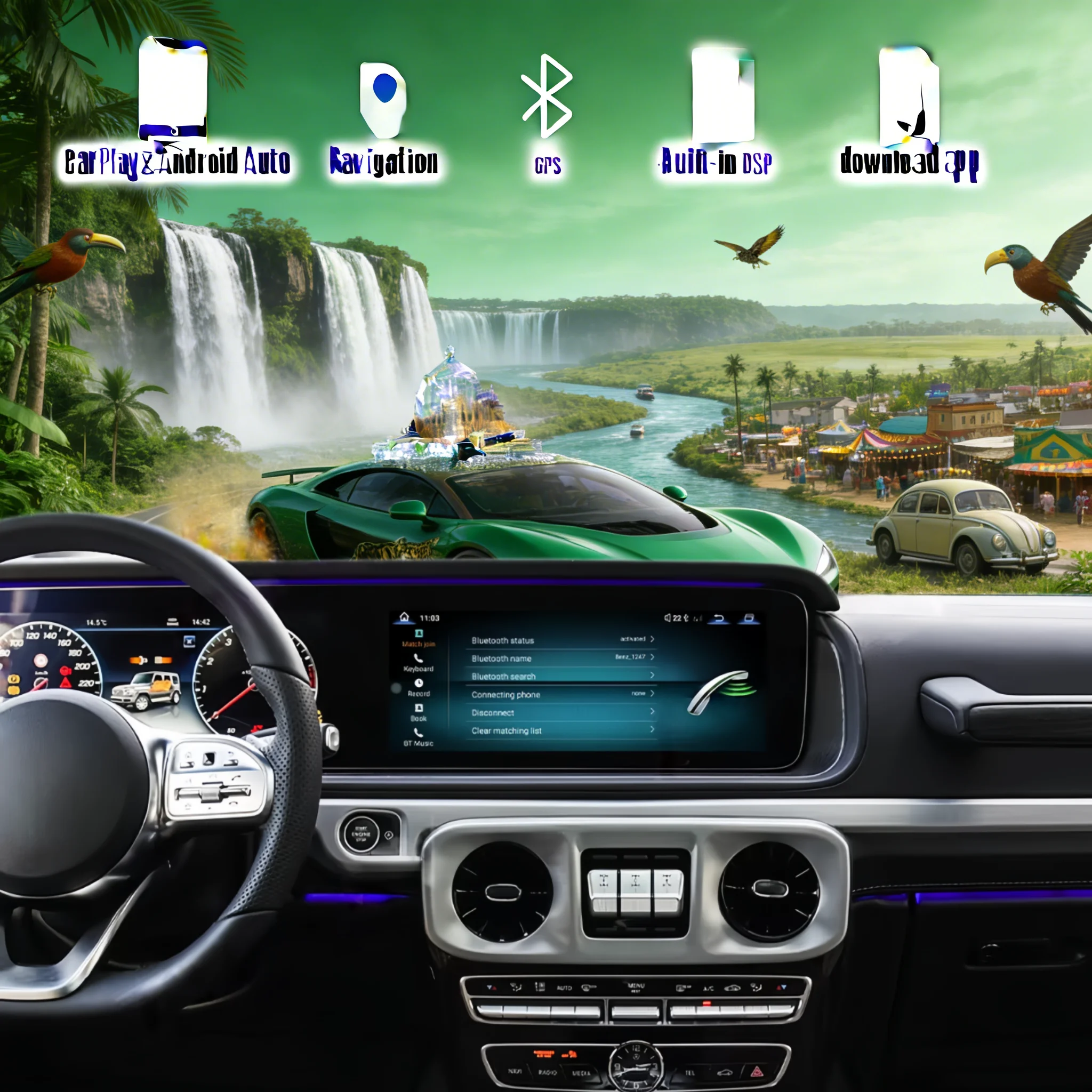 

24,6-дюймовое головное устройство с Carplay и Android 14 для Mercedes-Benz G-класса W463 (2018-2025), GPS-мультимедийная стереосистема для праворульных автомобилей