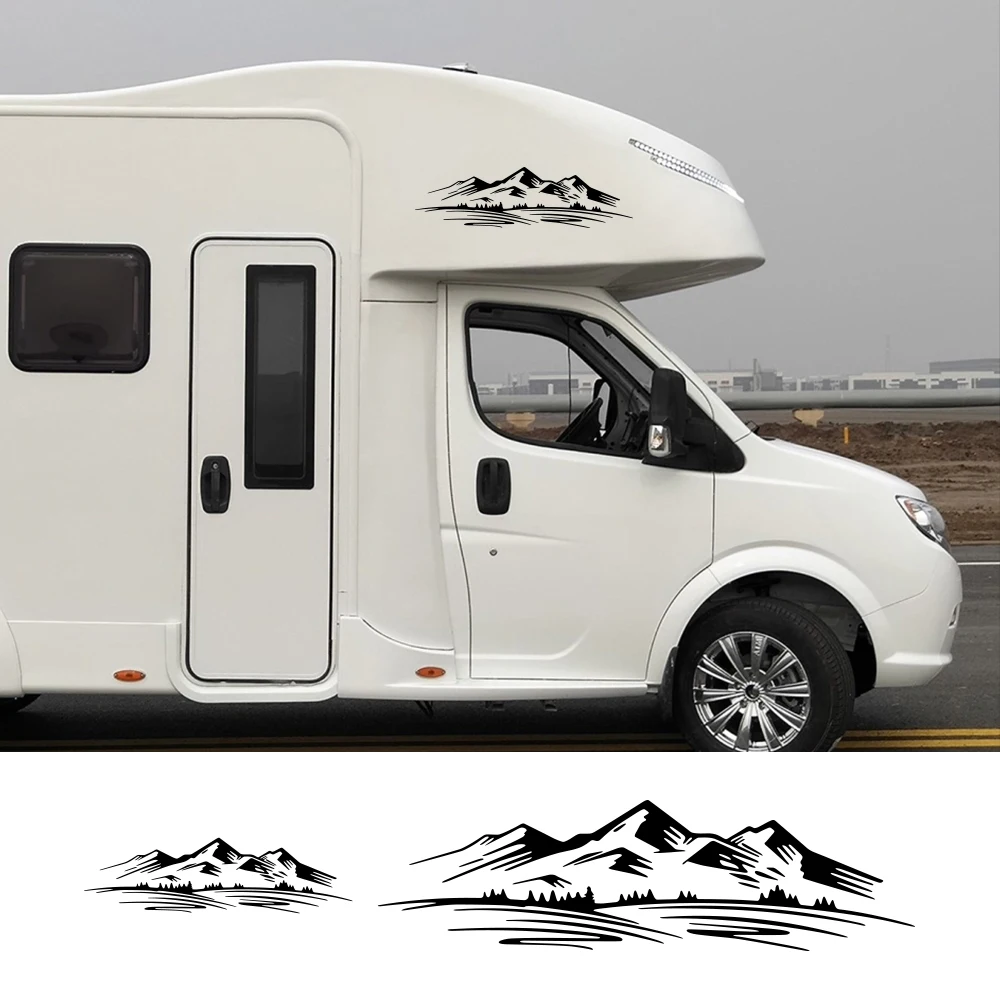 Grafik Baum Berg Aufkleber Auto Wald Aufkleber Auto für Van Geländewagen Wohnmobil Wohnmobil DIY Vinyl Dekor Abdeckung Tuning Zubehör