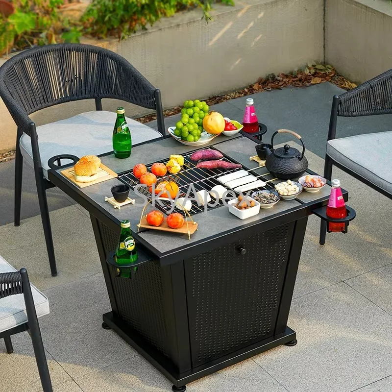 Multifunctional High Quality Stainless Steel Fire Pit Table Fire Bar AntiScald Heat Control for Courtyard Patio Camping  Cooking