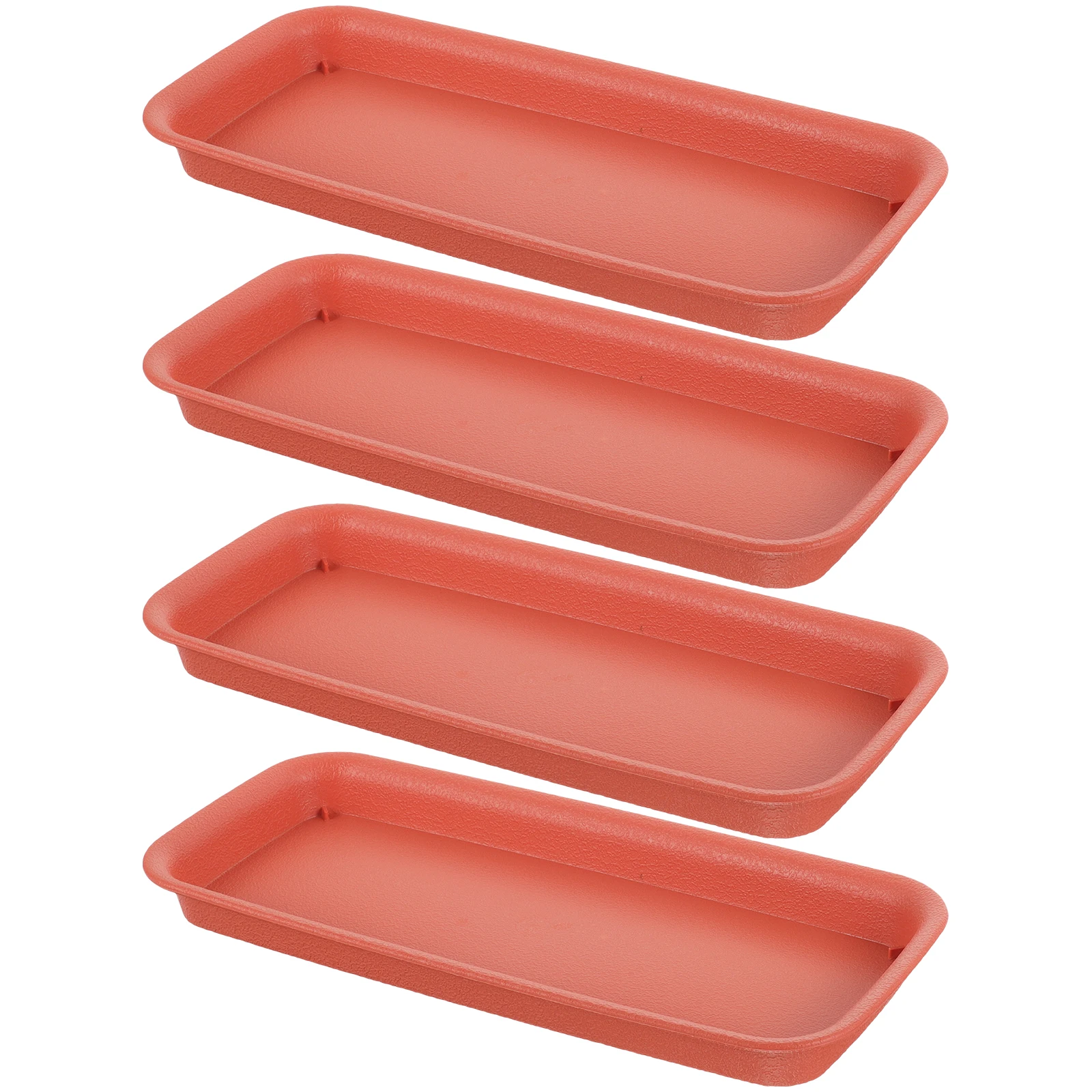 

4 Pcs Waterproof Plant Trays Rectangular Saucers for Flower Pots Drip Tray Plastic Garden Use No Holes Long