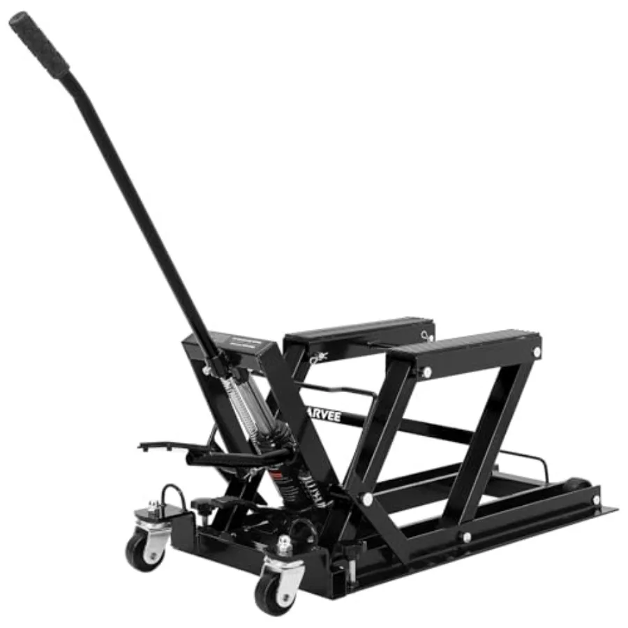

Hydraulic Motorcycle Lift Jack 1500Lb Heavy Duty ATV/UTV/Dirt Bike Lift with 4.7''-14.57'' Height Range Non-Slip Platform Safet