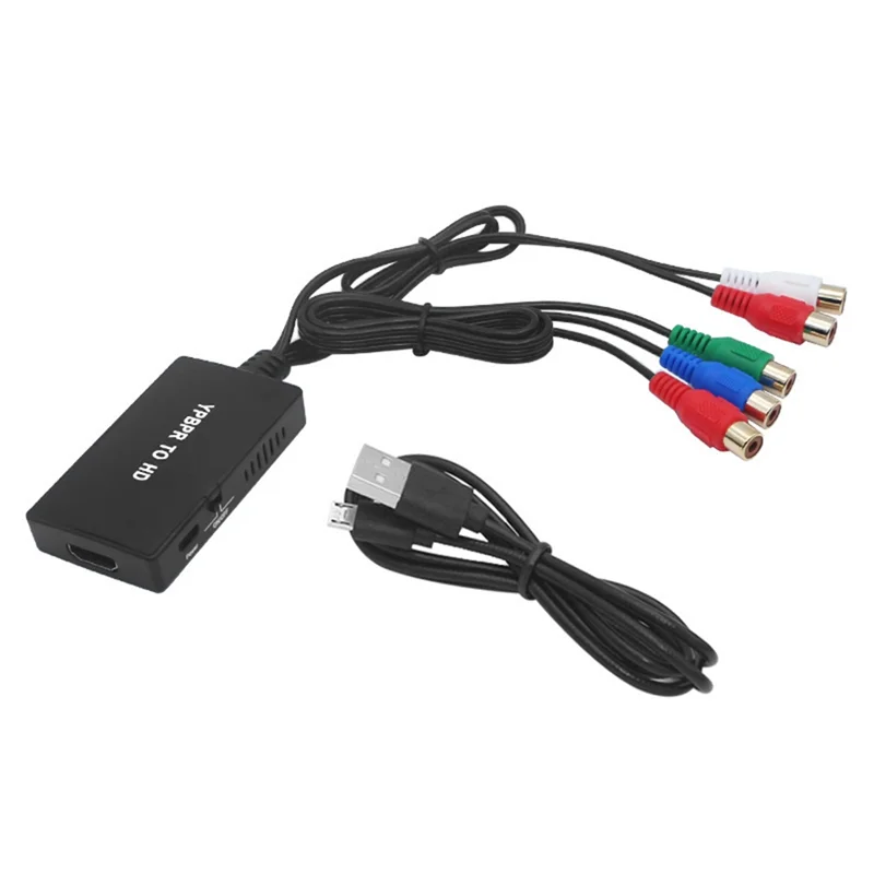 

1080P Component to -Compatible Converter YPBPR RGB + R/L Audio to -Compatible Adapter 5RCA to -Compatible