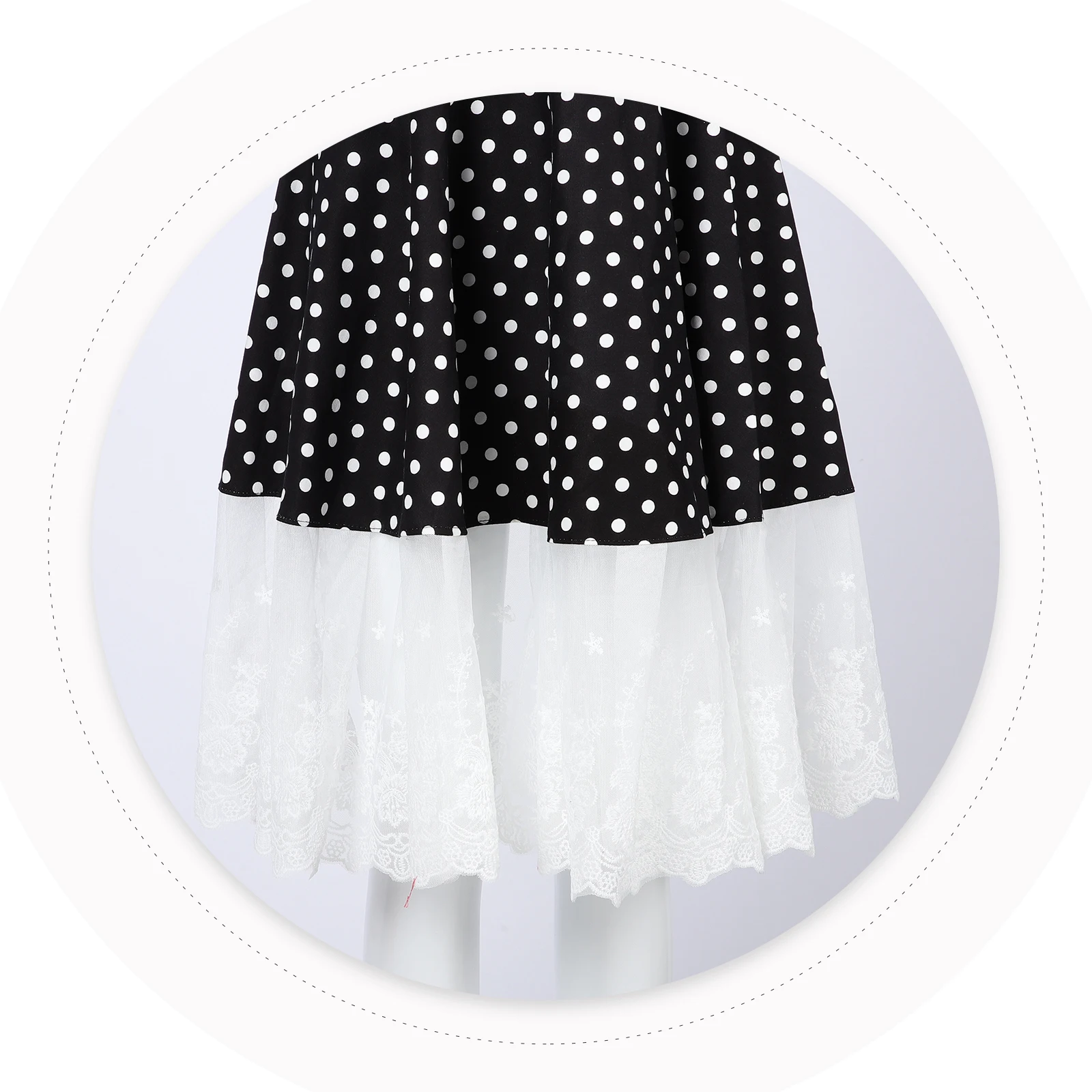 

Black Dot Vintage Apron Retro Kitchen Cooking Sleeveless Long Dress Style Comfortable Breathable Lightweight Foldable Storage