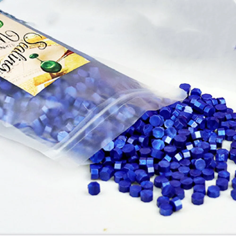 100pcs Blue Series Wax Seal Beans Stamp Beads for Vintage Craft Envelope Wedding  Ancient Sealing Wax Stamp Making Tools