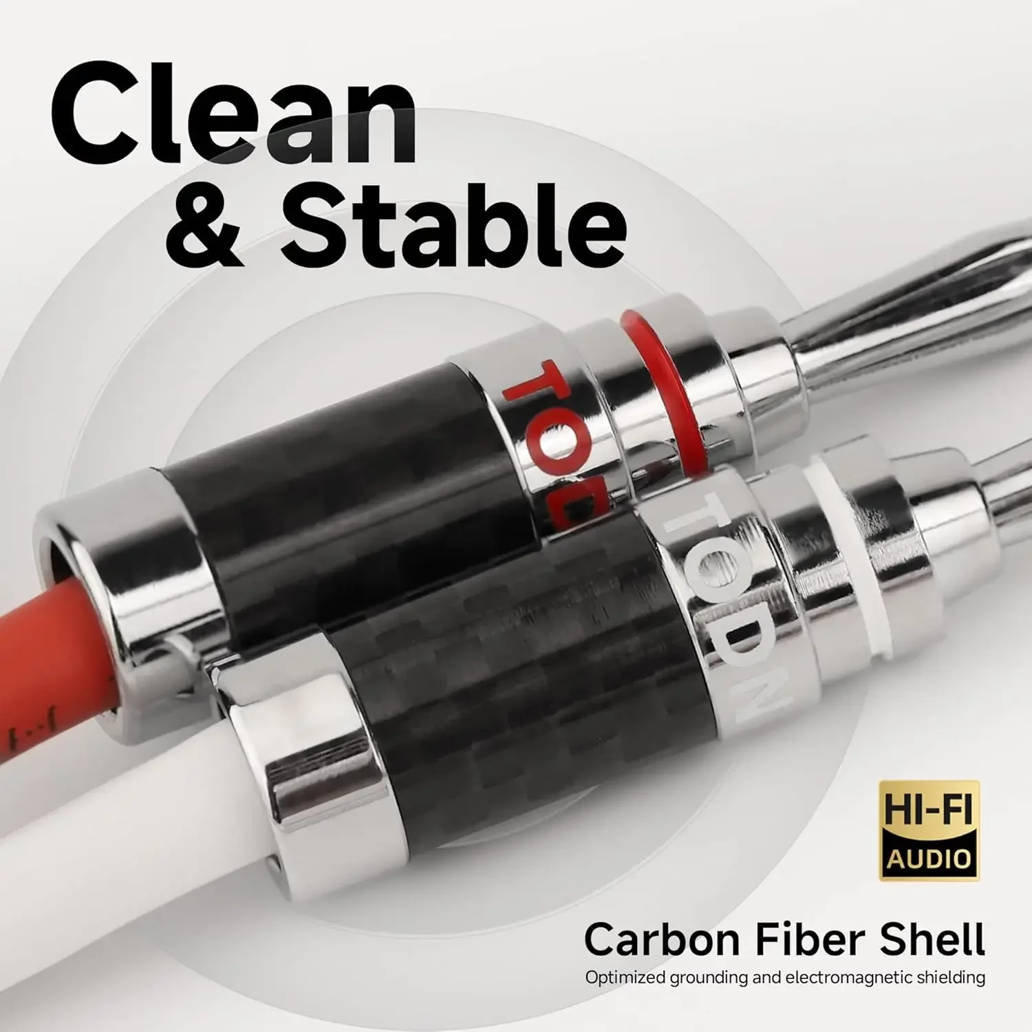 TODN One Pair HIFI Silver-plated Speaker Cable High-end 7N OCC Speaker Wire For Hi-fi Systems Y Plug Banana plug Speaker Cable