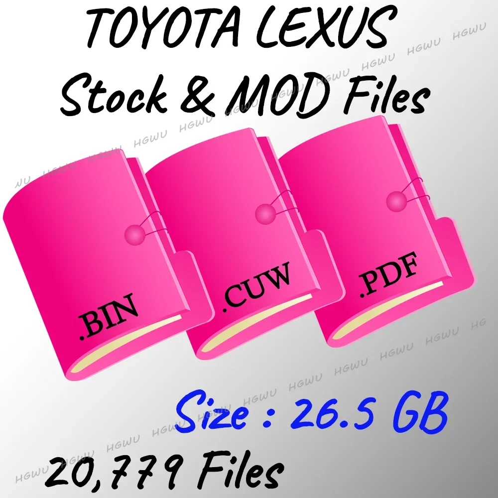 For Toyota&Lex.us ECU STOCK and MOD Files.CUW .BIN Files 20779 Files SIZE : 26.5GB