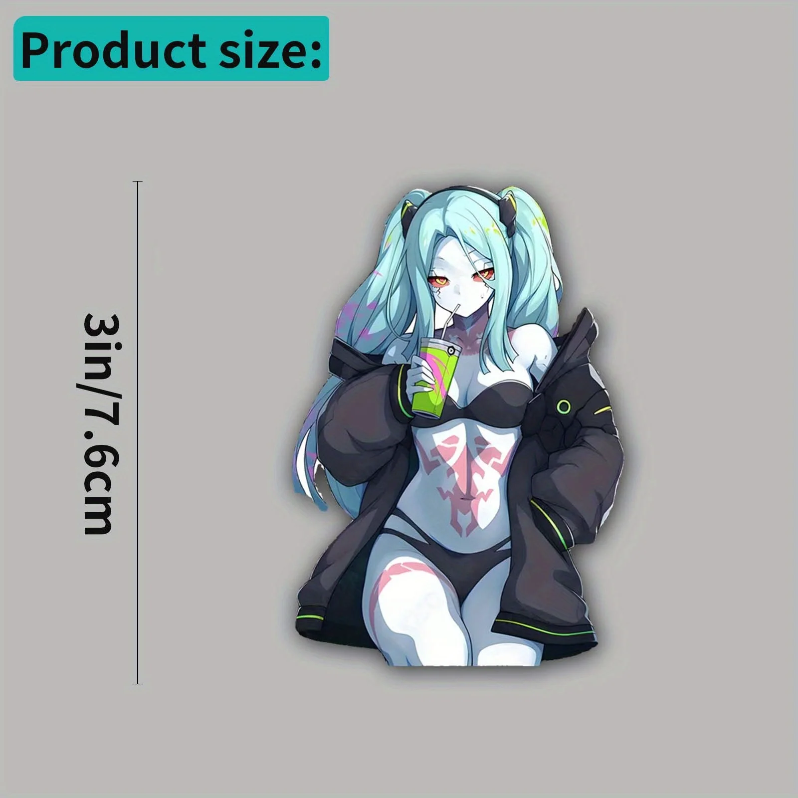 Cyberpunk Style Anime Girl Waterproof Vinyl Stickers Multi-Color Decals For Car Laptop Decor view 2
