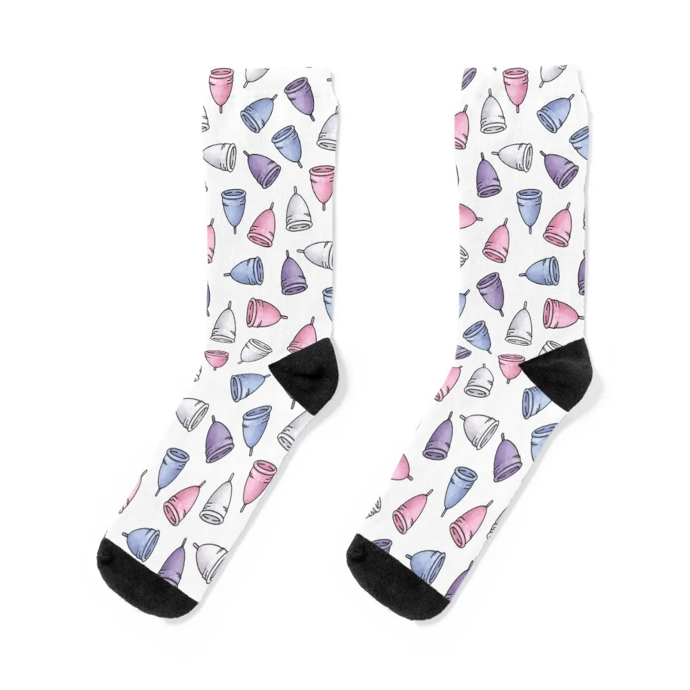 

Menstrual cups, period flowing in white Socks winter thermal sports stockings funny gifts short Socks Female Men's