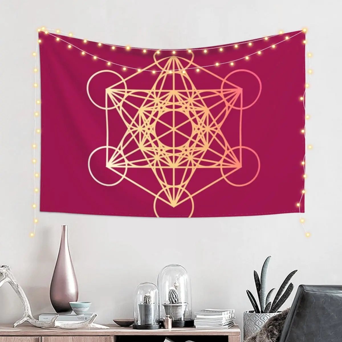 Metatron’s Cube Tapestry Japanese Room Decor Bedroom Decor Tapestry