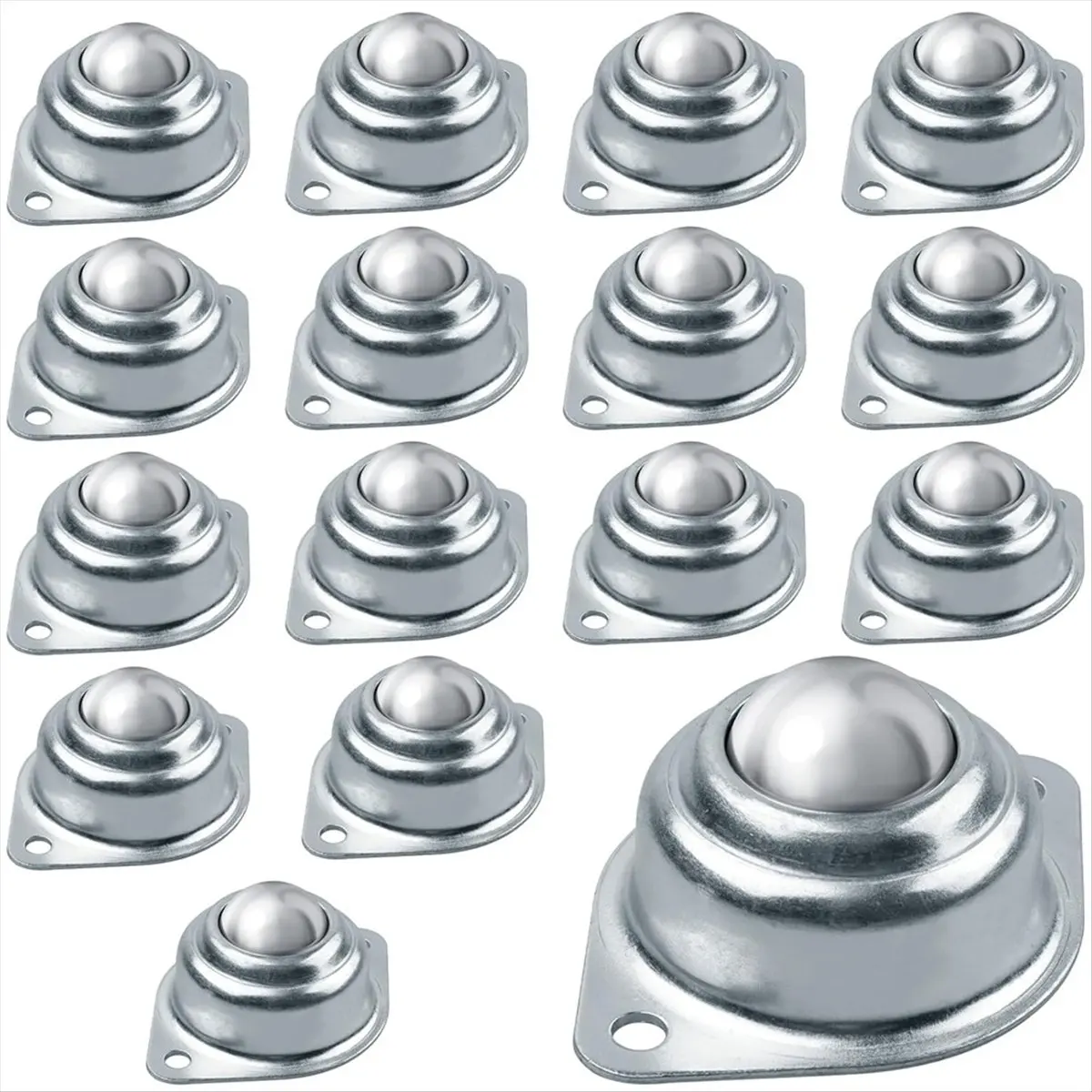 【2073 Popular】16 Pieces Ball Transfer Bearing, 1 Inch Carbon Steel Ball Casters for Conveyors, Roller Brackets,Furniture,Transmi