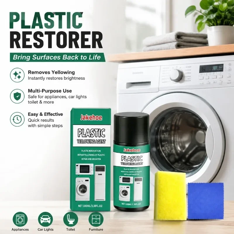 Plastic Yellowing Remover Scratch Repair Agent Removes Oxidation Restore White Gloss for AC Unit Fridge Car Headlight ToiletCare