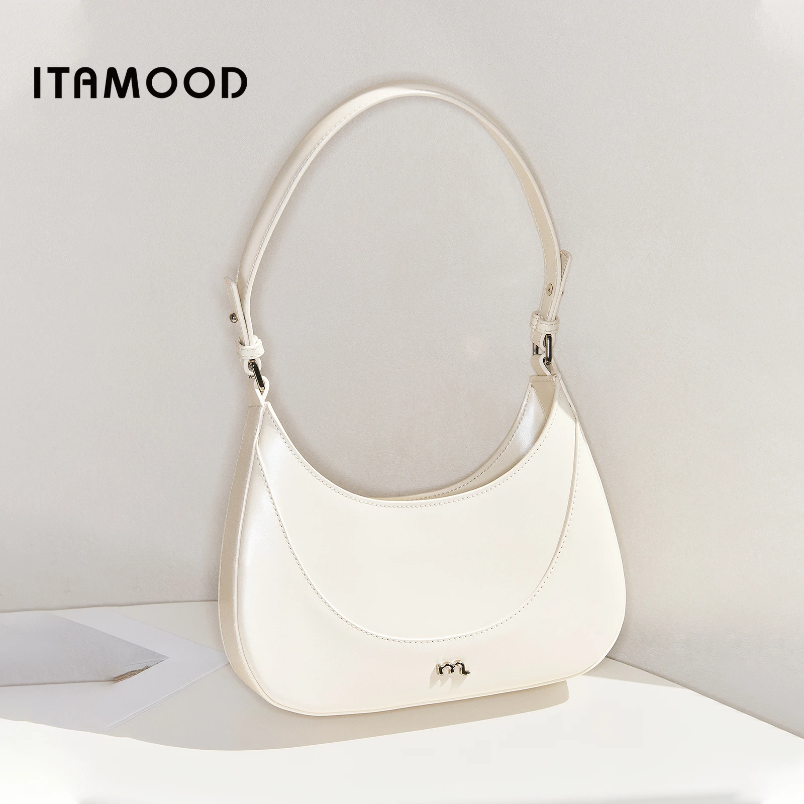 

ITAMOOD Women Shoulder Bag Original Designer Brand Leather Crossbody Underarm Handbag White Work Commuter Handbag Christmas Gift