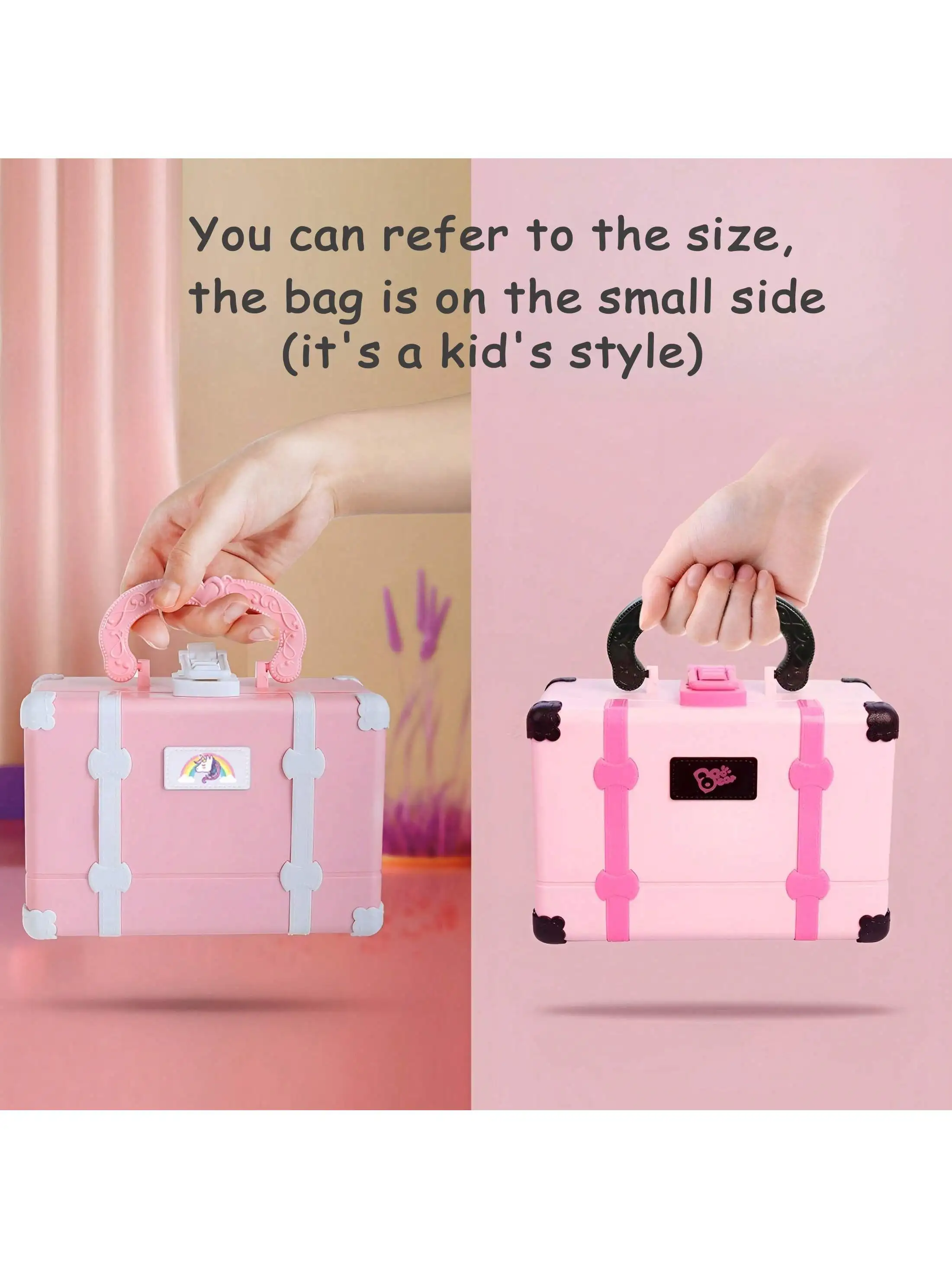 Mini scatola per il trucco di bellezza principessa stile retrò/stile dolce 3 strati (pennello in fondo, alcune colori casuali) Casa da gioco per bambini Giocattoli per il trucco Giocattoli per il trucco delle bambole Regali per i bambini Regali di compleanno