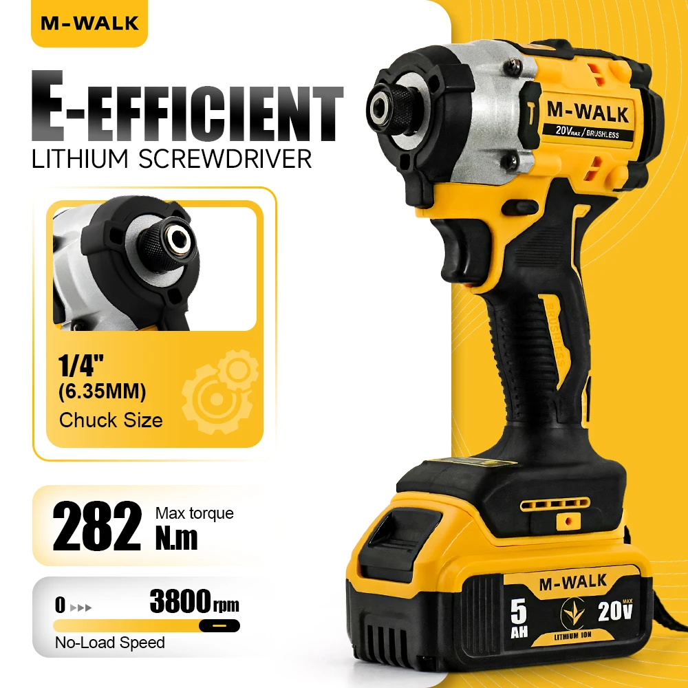 

Бесщеточная электрическая отвертка 20 В, ударная отвертка 282 Нм, электрическая отвертка, беспроводные электроинструменты для аккумуляторного штифта Dewalt DCF860