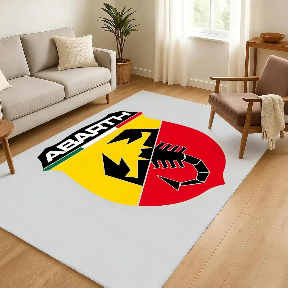 A-Abarth Scorpion logo Floor Mat Soft Thickened Absorbent Non-Slip Bedroom Living Room Door Mat Home Decor Flannel Rugs