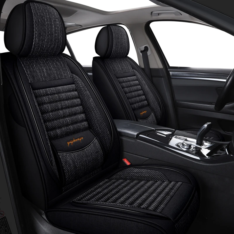 Linen material front two-seat car seat covers, classic color options available, suitable for most models