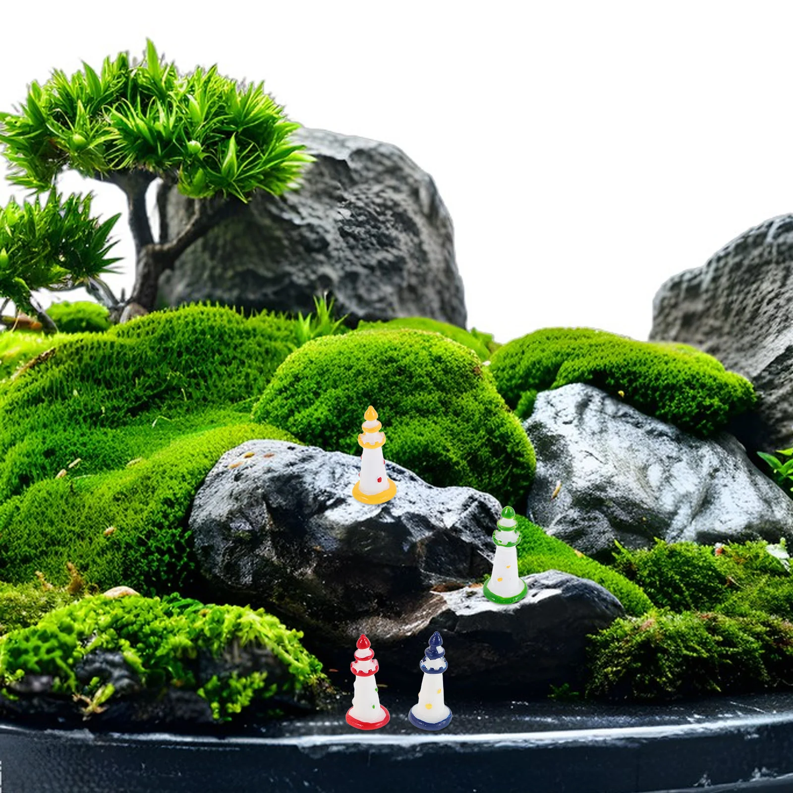 

12Pcs Mini Lighthouse Resin Ornaments Micro Landscape Aquarium Decoration Fish Tank Nautical Coastal Desktop Home Decor