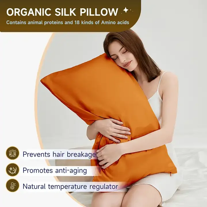 100% Natural Mulberry Silk Pillow Case 19Momme Both Sides Real Silk With Hidden Zipper Free Shipping