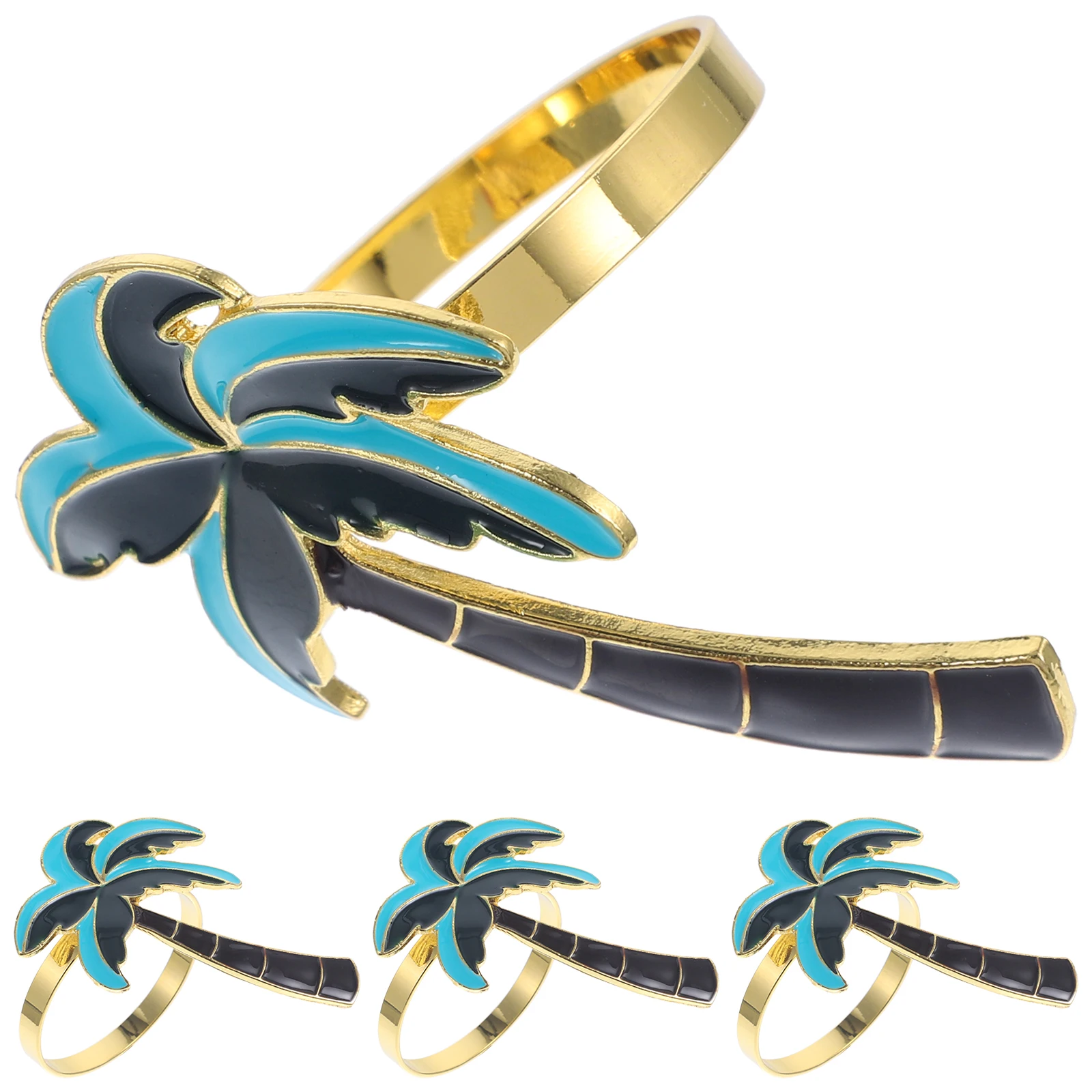 

4 Pcs Coconut Tree Napkin Rings High Quality Rich Colors Natural Home Restaurant Party Table Decor Accessories Kitchen