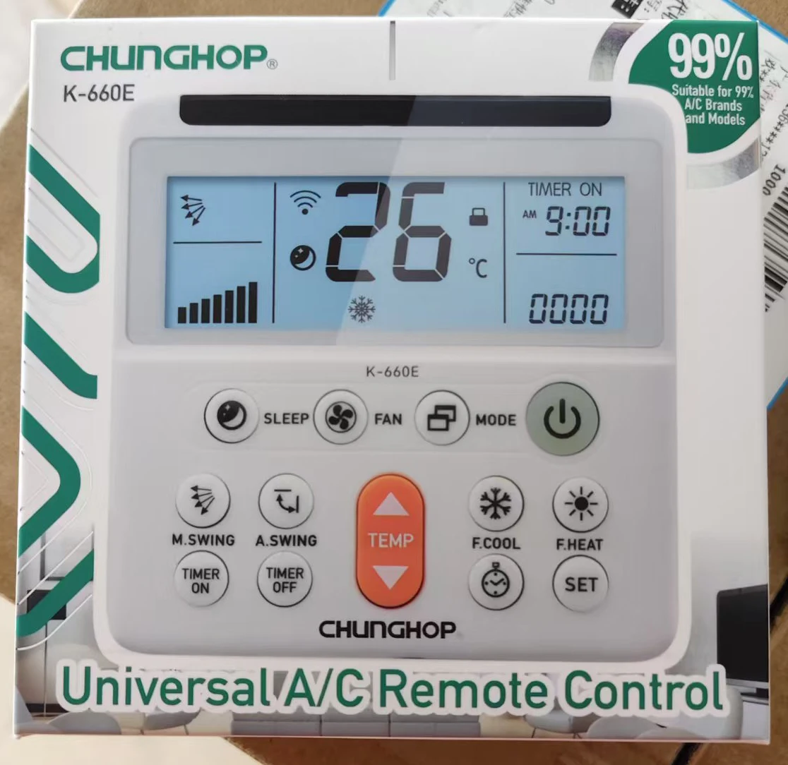CHUNGHOP K-650E / K-660E Universal LCD Air-Conditioner Remote Controller with Bracket