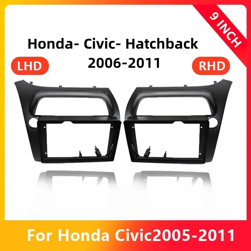 

QSZN 9-дюймовая рамка автомобильного радио для HONDA Hatchback-Civic 2005-2011 LHD RHD комплект крепления на панели установка 2 Din стерео
