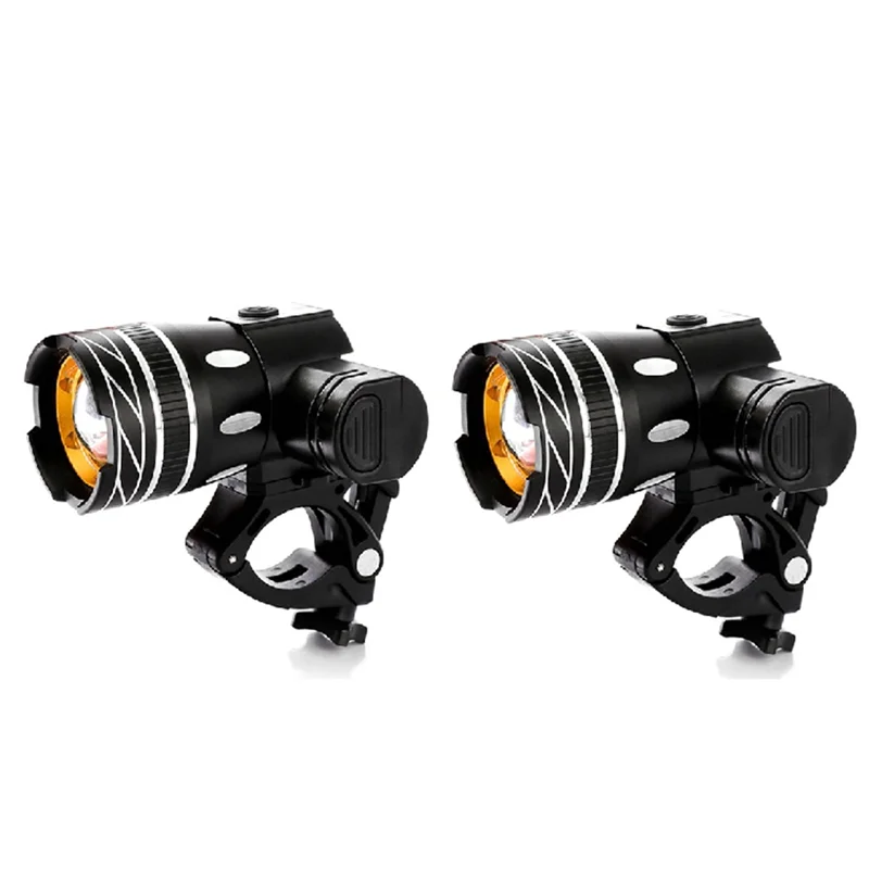 

ABKV-Mountain Bike Front Light Headlight 2Pcs Light Lithium Battery USB Bike External For Electric Scooter Functional