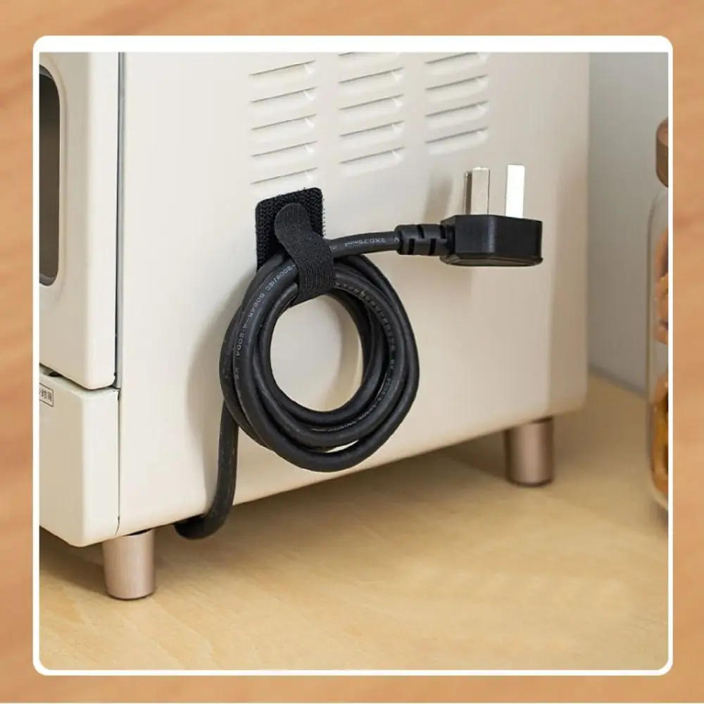 10 قطعة ربطات كابل جديدة قابلة لإعادة الاستخدام أشرطة قابلة للتعديل ربط منظم للأسلاك إدارة المكتب حامل حبل سلكي ذاتي اللصق #5