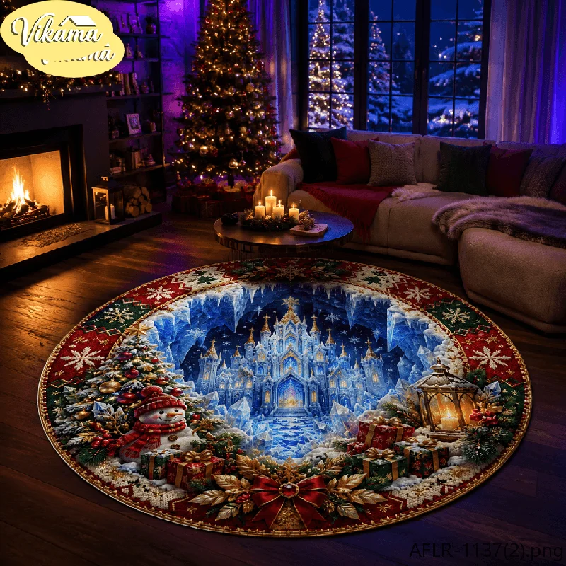 Gift Gift & Stocking Christmas Flannel Fireplace Round Rug, Non-Slip Washable Xmas Mat for Living Room Bedroom Nursery Kids Room - Aliexpress Deal