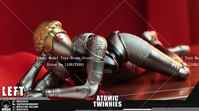 Wikeetoys WKT002 1/12スケール 左アトミックツインズ 女性ロボットフィギュア ノーフェイス 可動関節ボディデザイン 6インチ ソルジャードール ギフト