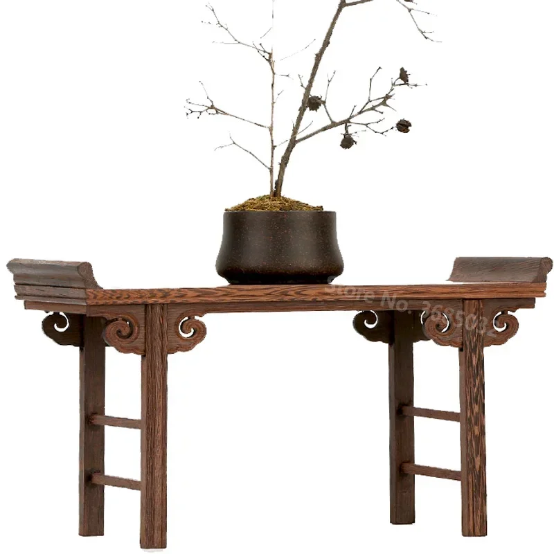 Chinese Low Tea Table, Redwood Wooden Carving Display Rack, Small Decoration Base for Tea Coffee, Traditional Accent Piece