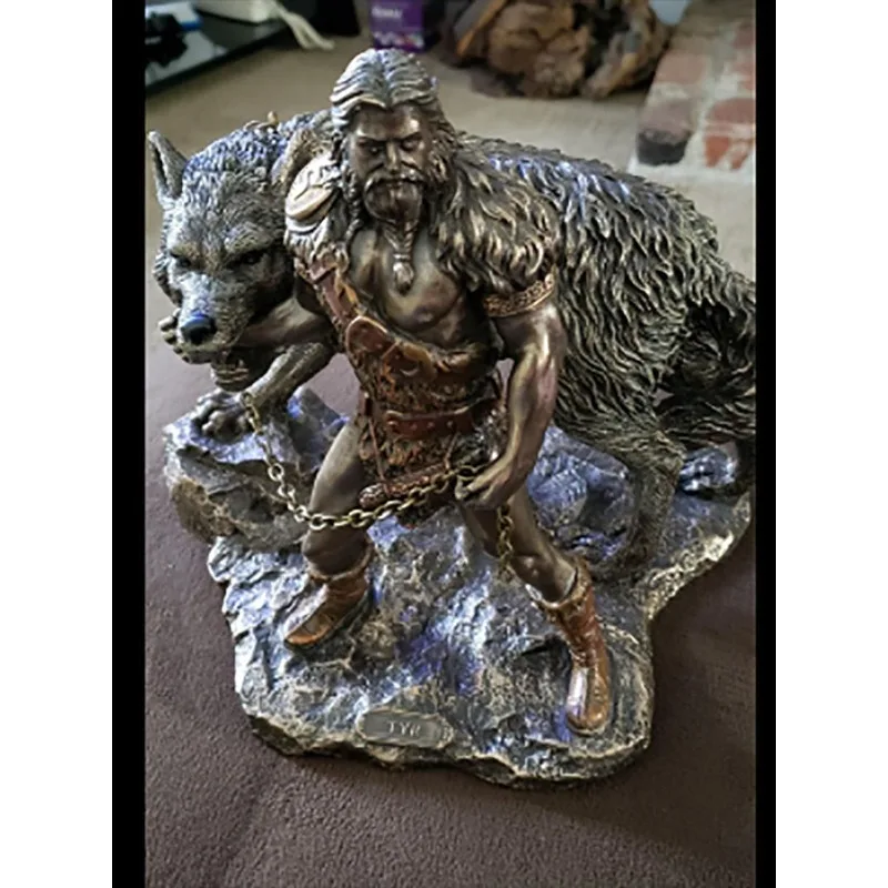 New Norse Mythology Norwegian God Statue NORSE GOD TYR and THE Resin Ornament Statue Living Room Decoration