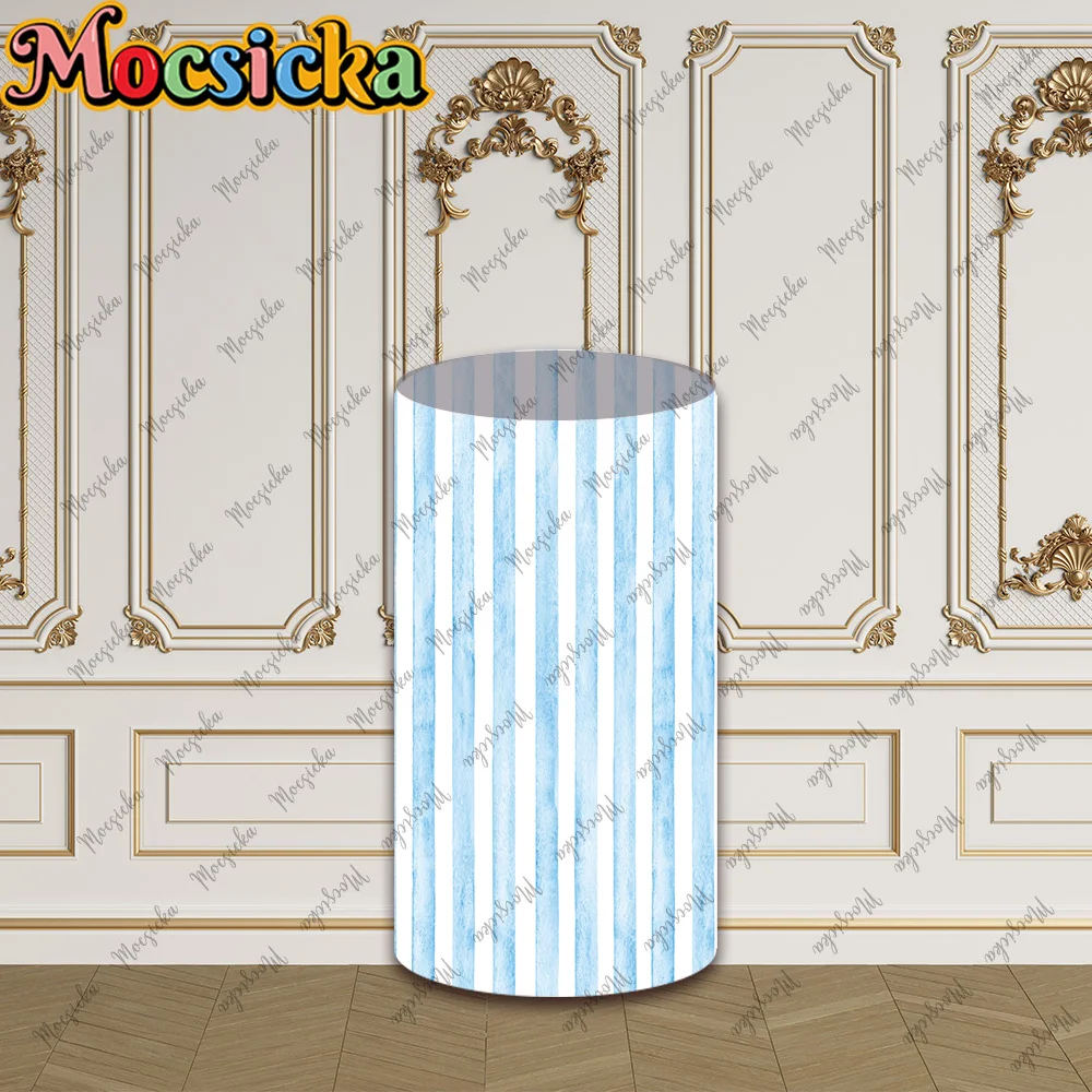 Mocsicka Circus Cylinder Red Watercolor Stripes Decoration Kid 1st Birthday Party Photography Background Baby Show Custom Props