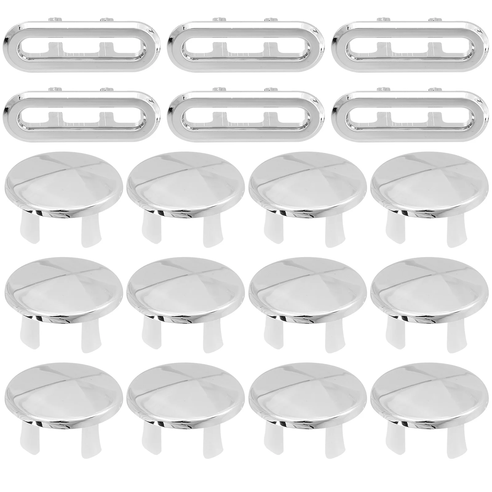 18 قطعة غطاء للصرف الفائض بالوعة مادة بلاستيكية متينة صنعة جيدة سطح أملس عمر خدمة طويل ملحقات بالوعة