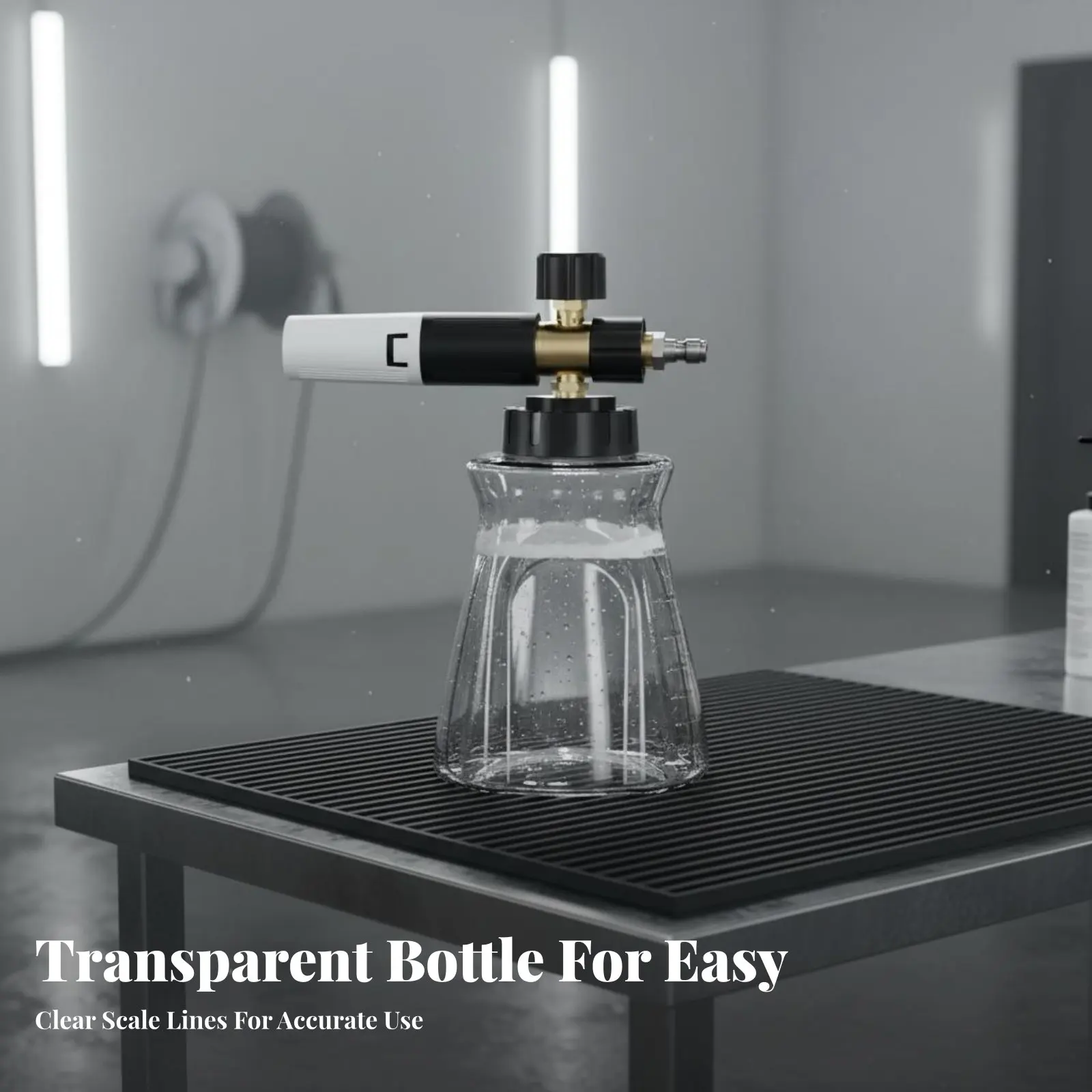 

1/4 Quick Connect Foam Cannon Wide Mouth Bottle Pressure Washer Soap Dispenser for Deep Cleaning