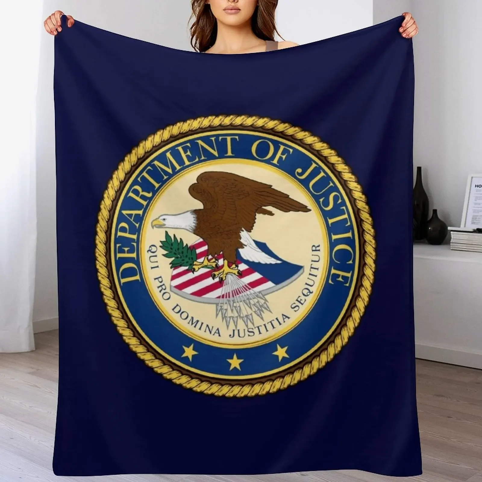 

UNITED STATES DEPARTMENT OF JUSTICE DOJ SEAL Throw Blanket Machine Washable Soft Warm Blanket