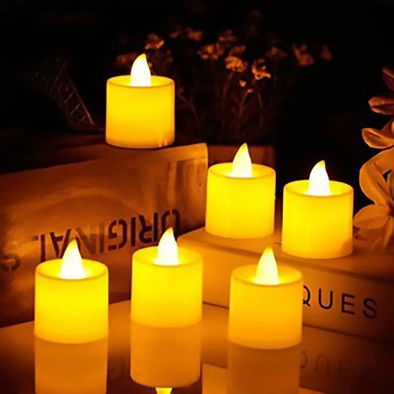 Bougies LED sans flamme à piles, bougie chauffe-plat colorée pour la maison, anniversaire, mariage, décor de fête, romantique, ci-après les lampes