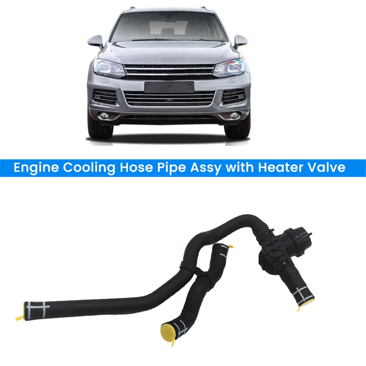NCSMT Car Cooling Hose Pipe with Heater Valve Assy 7P0121156B for Porsche Cayenne Panamera VW Touareg 7P 2011-2018 95857280