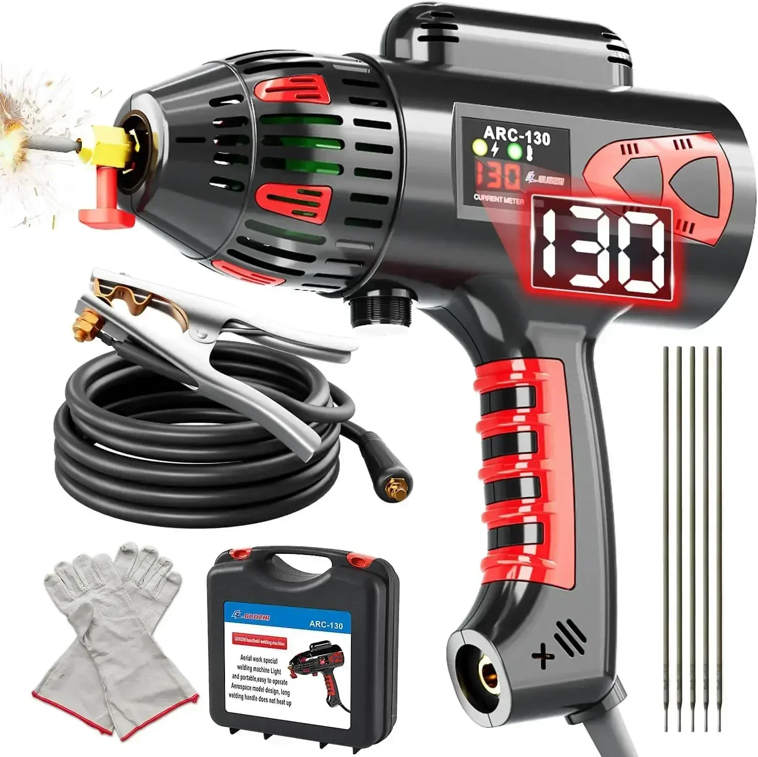 

Portable 110V 130Amp ARC Welder with Digital Display, Tool Set and Toolbox for Home Use
