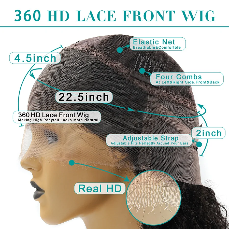 HD Transparent 360 Lace Frontal Wig 13x4 Body Wave Lace Front Human Hair Wigs For Women Brazilian HD 360 Lace Frontal Wig Remy