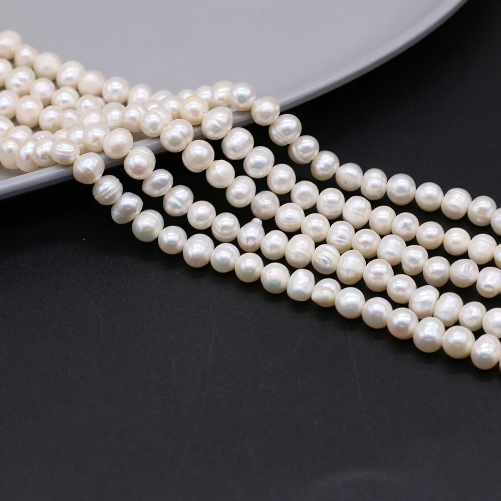 Natural Zhuji Freshwater Pearl Beads 5-6mm Loose Spacer White Bead for Jewelry Making Diy Necklace Bracelet Accessories