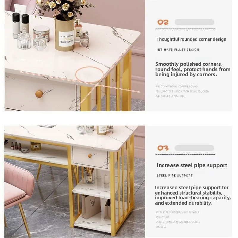 Minimalist Double Manicure Table Rectangular Influencer Stock Salon Furniture Nail Station Table Manicure Desk Mesa Manicure